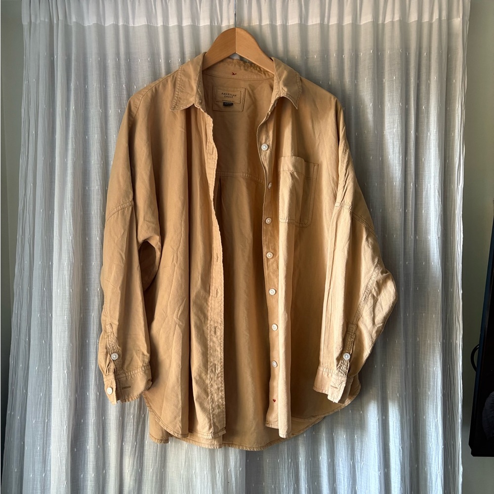 American Eagle Outfitters Beige Oversized Shirt